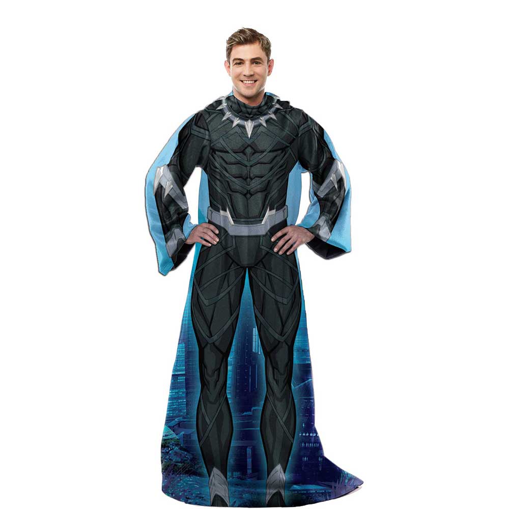 Marvel Avengers Classic Panther Silk Touch Comfy Throw Blanket With Sleeves 48 x 71 Inches