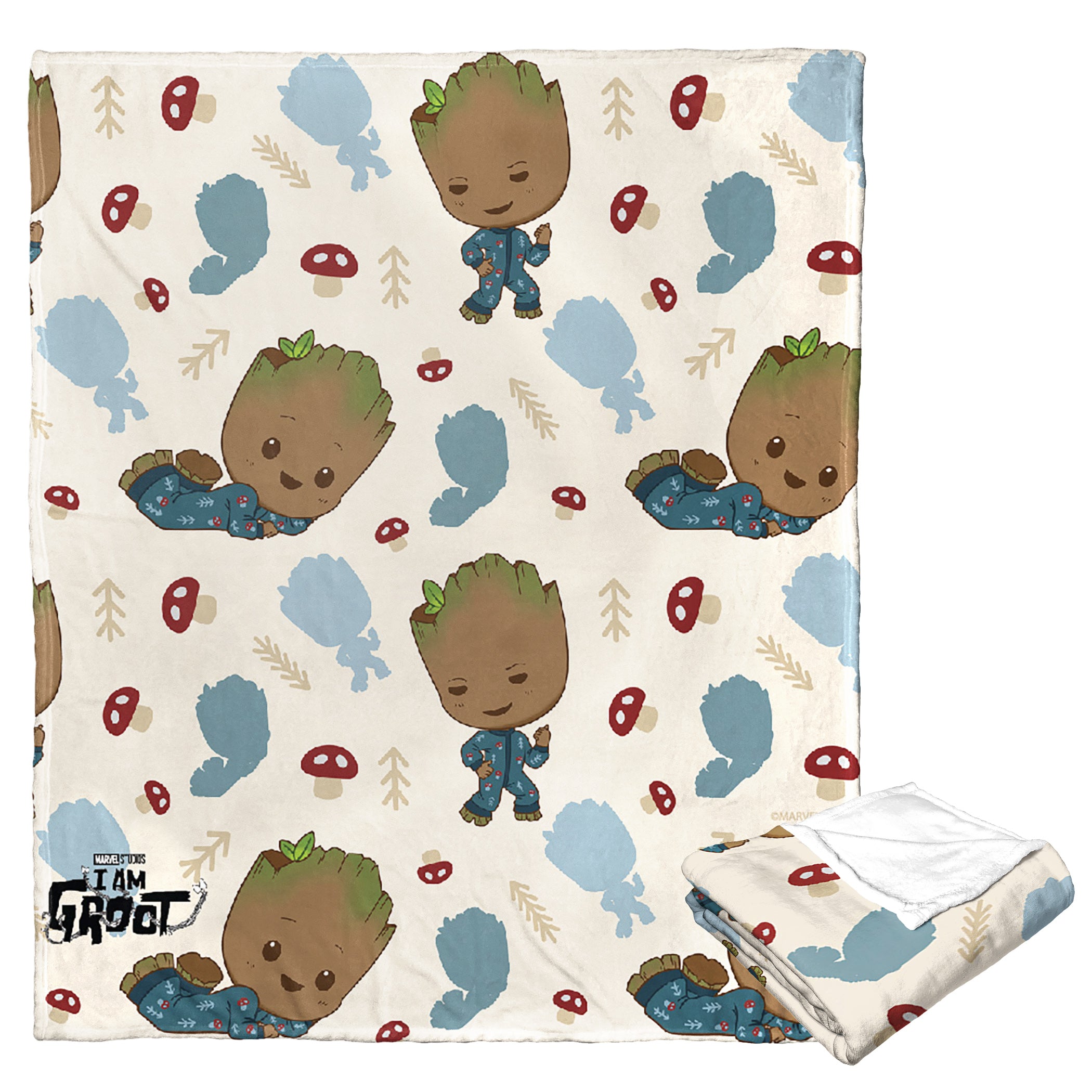 Marvel I Am Groot Cutie Patootie Silk Touch Throw Blanket 50x60 Inches