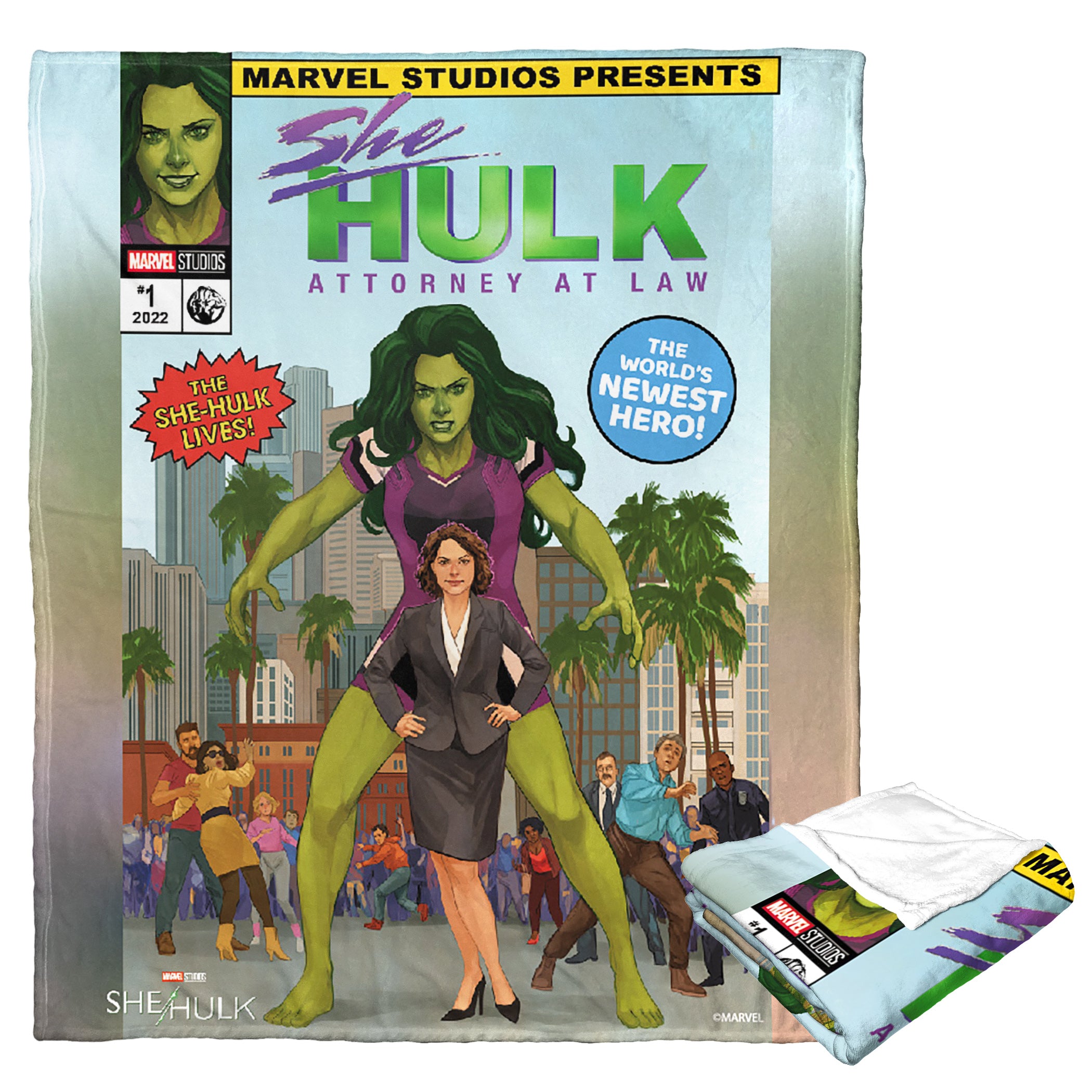 Marvel She Hulk Comic Cover Silk Touch Throw Blanket 50x60 Inches