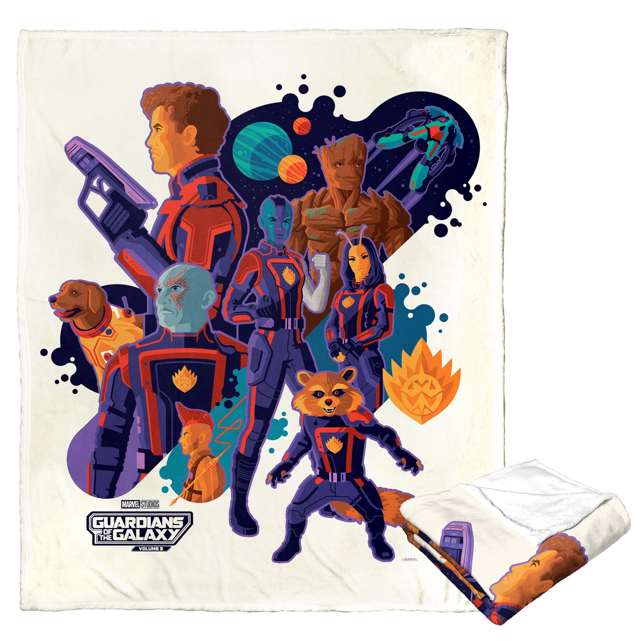 Marvel Guardians Of The Galaxy 3 Galactic Pop Art Silk Touch Throw Blanket 50x60 Inches