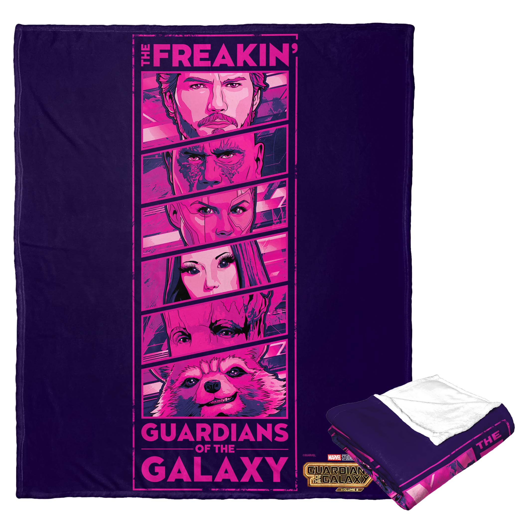 Marvel Guardians Of The Galaxy 3 The Freakin Guardians Silk Touch Throw Blanket 50x60 Inches