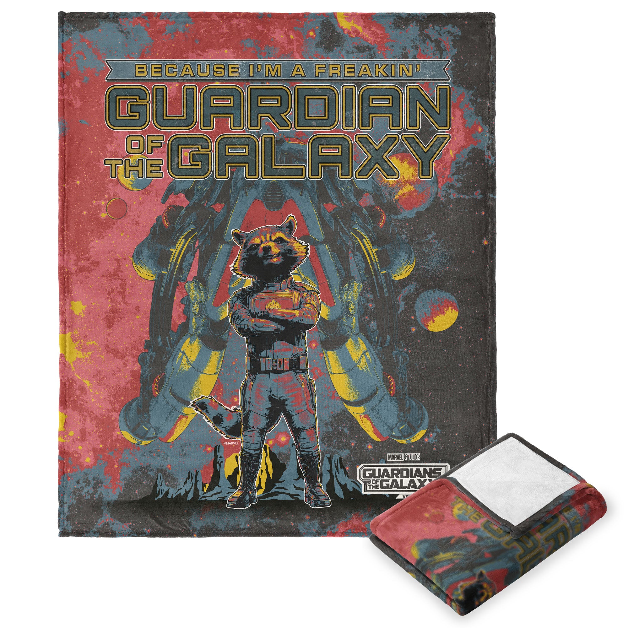 Marvel Guardians Of The Galaxy 3 A Freakin' Guardian Silk Touch Throw Blanket 50x60 Inches