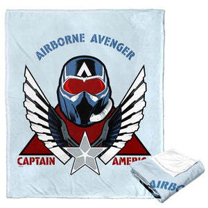 Marvel Captain America Airborne Avenger Silk Touch Throw Blanket 50x60 Inches