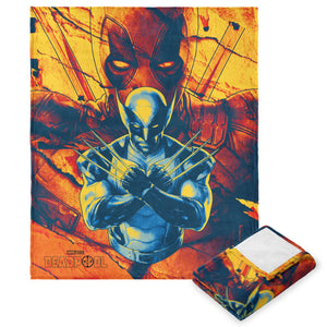 Marvels Deadpool 3 Dead And Shred Silk Touch Throw Blanket 50 x 60 Inches