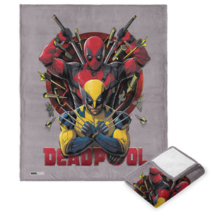 Marvels Deadpool 3 Dead Serious Silk Touch Throw Blanket 50 x 60 Inches