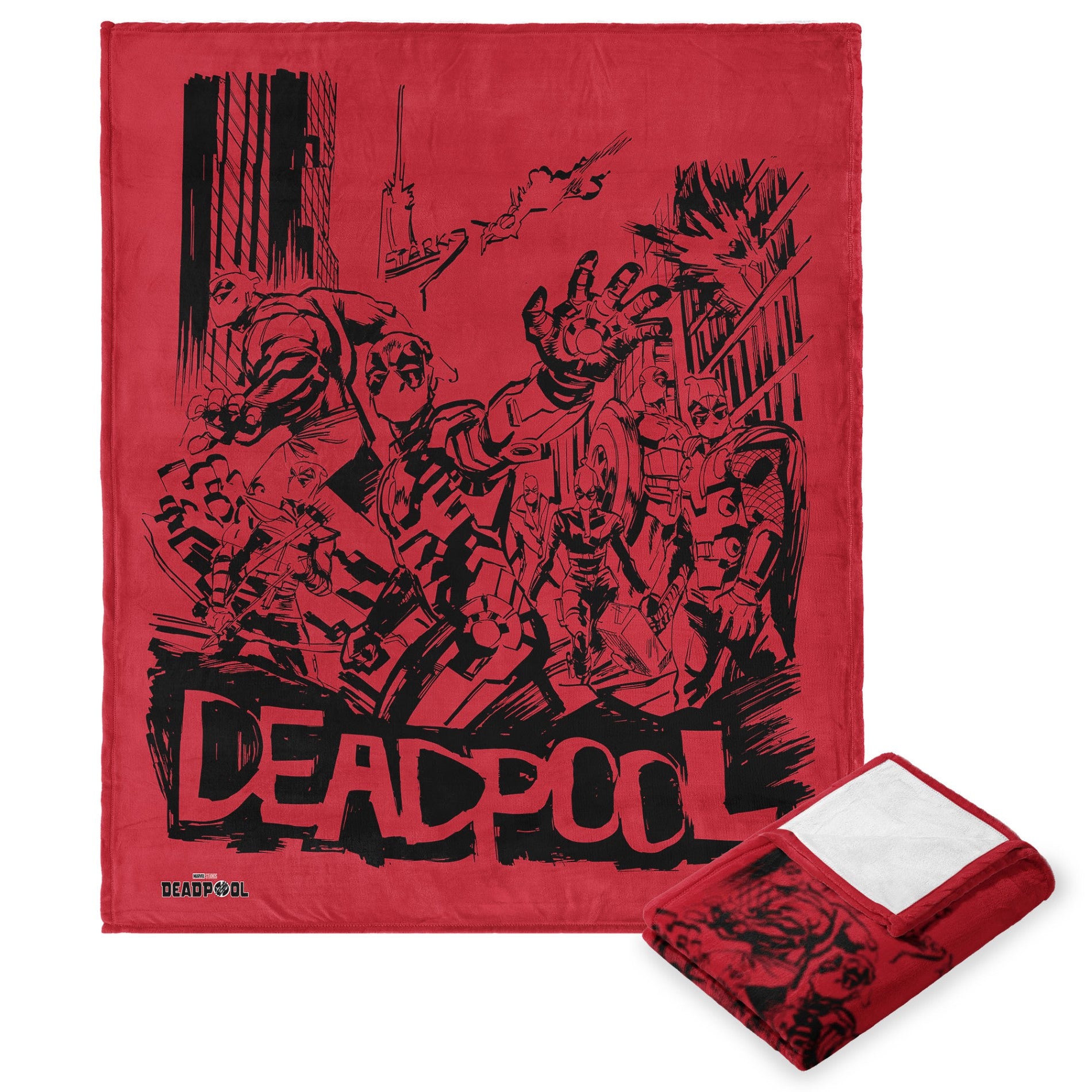 Marvels Deadpool 3 Merc With The Mouth Silk Touch Throw Blanket 50 x 60 Inches