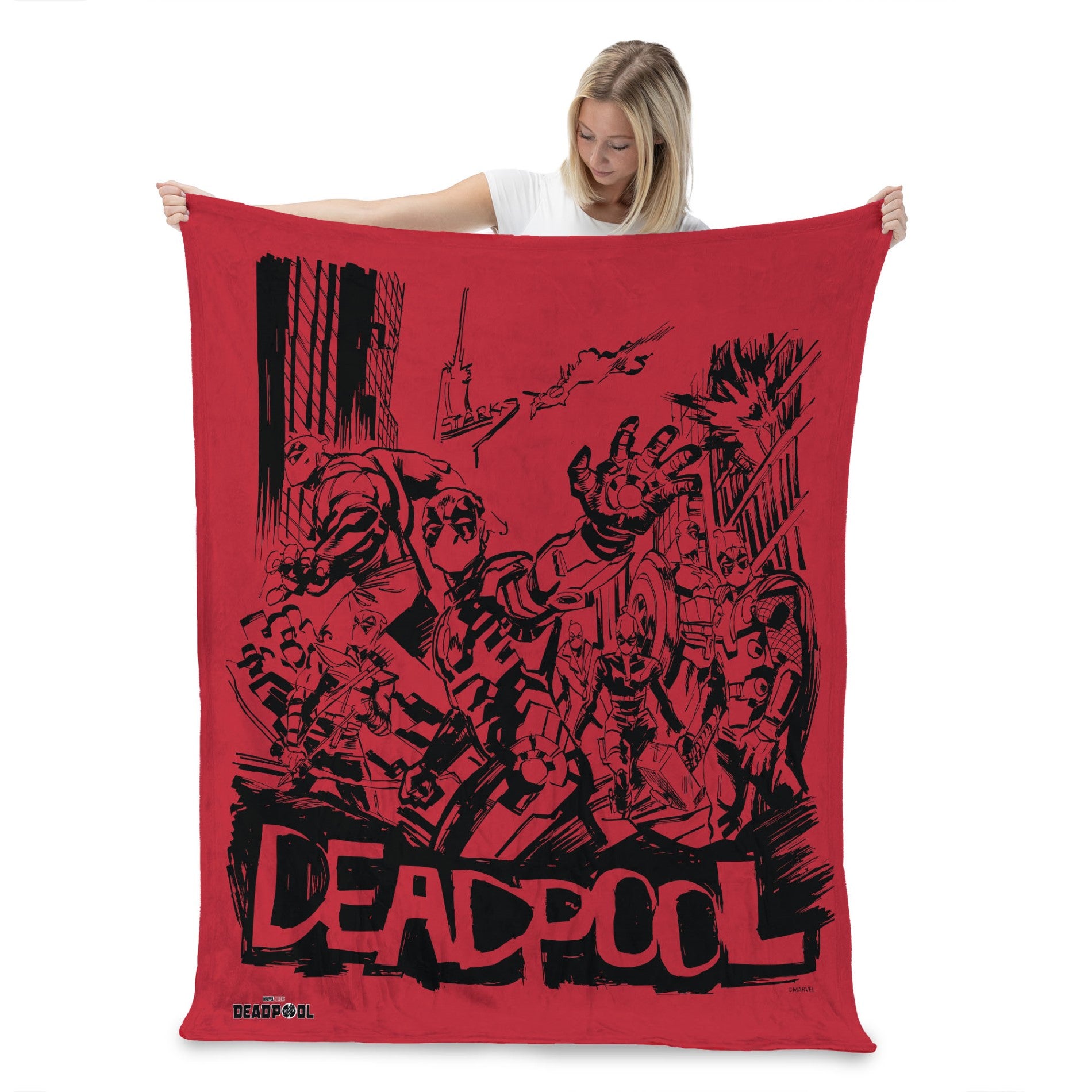 Marvels Deadpool 3 Merc With The Mouth Silk Touch Throw Blanket 50 x 60 Inches