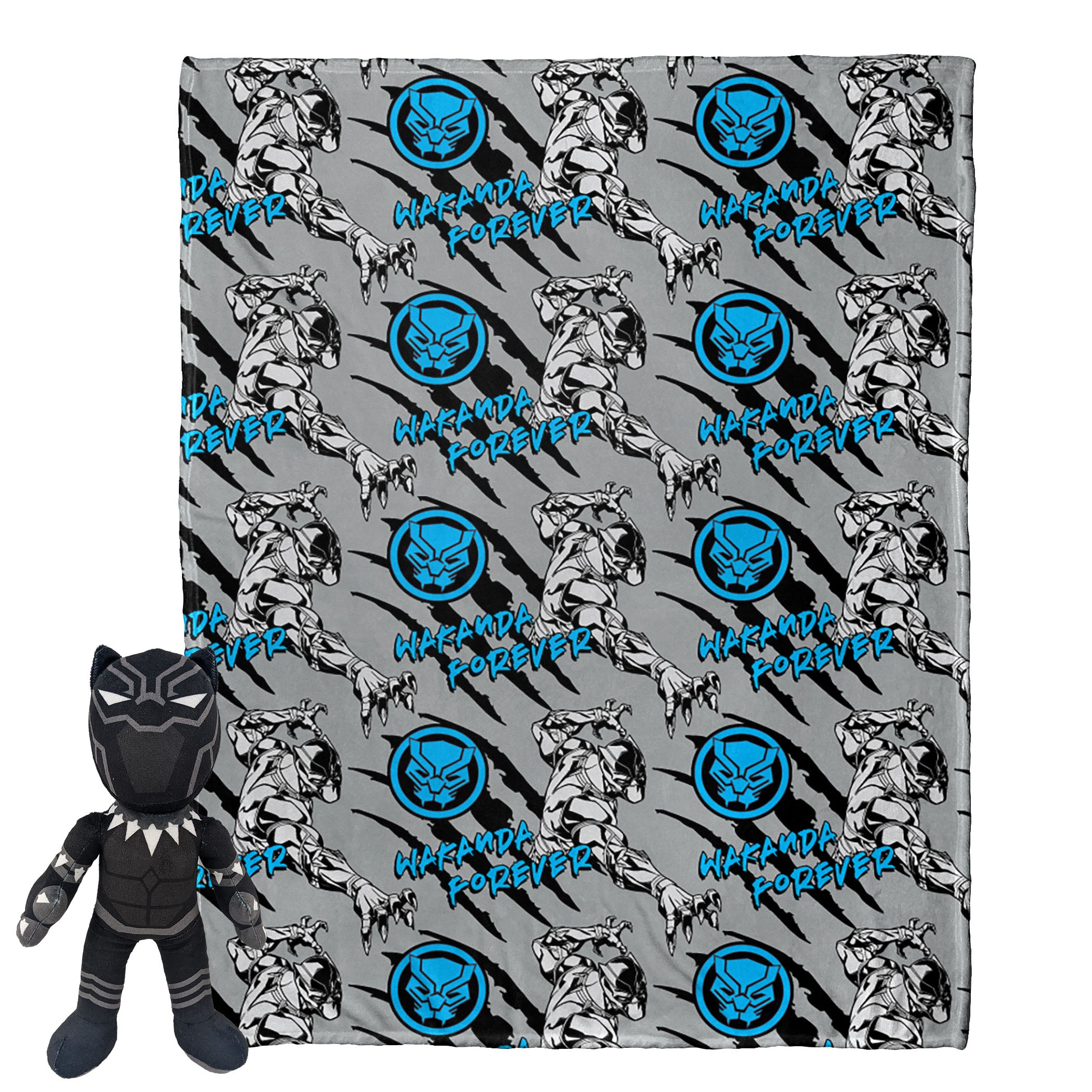 Marvel Black Panther Panther Claws Silk Touch Throw Blanket With Hugger 50x60 Inches