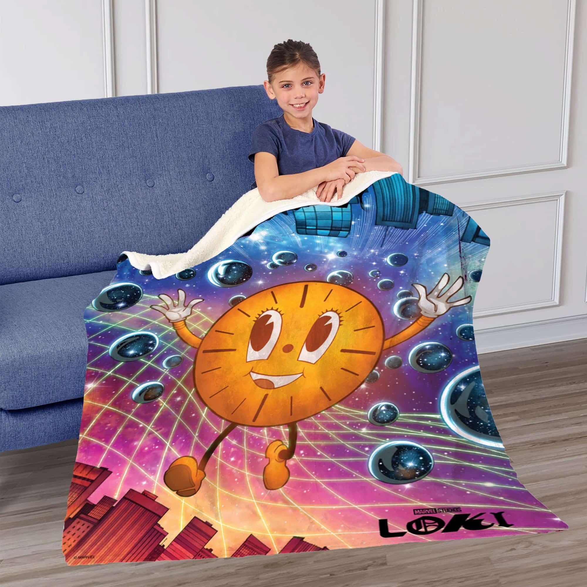 Marvel Loki Time Space Y'all Silk Touch Sherpa Throw Blanket 50x60 Inches