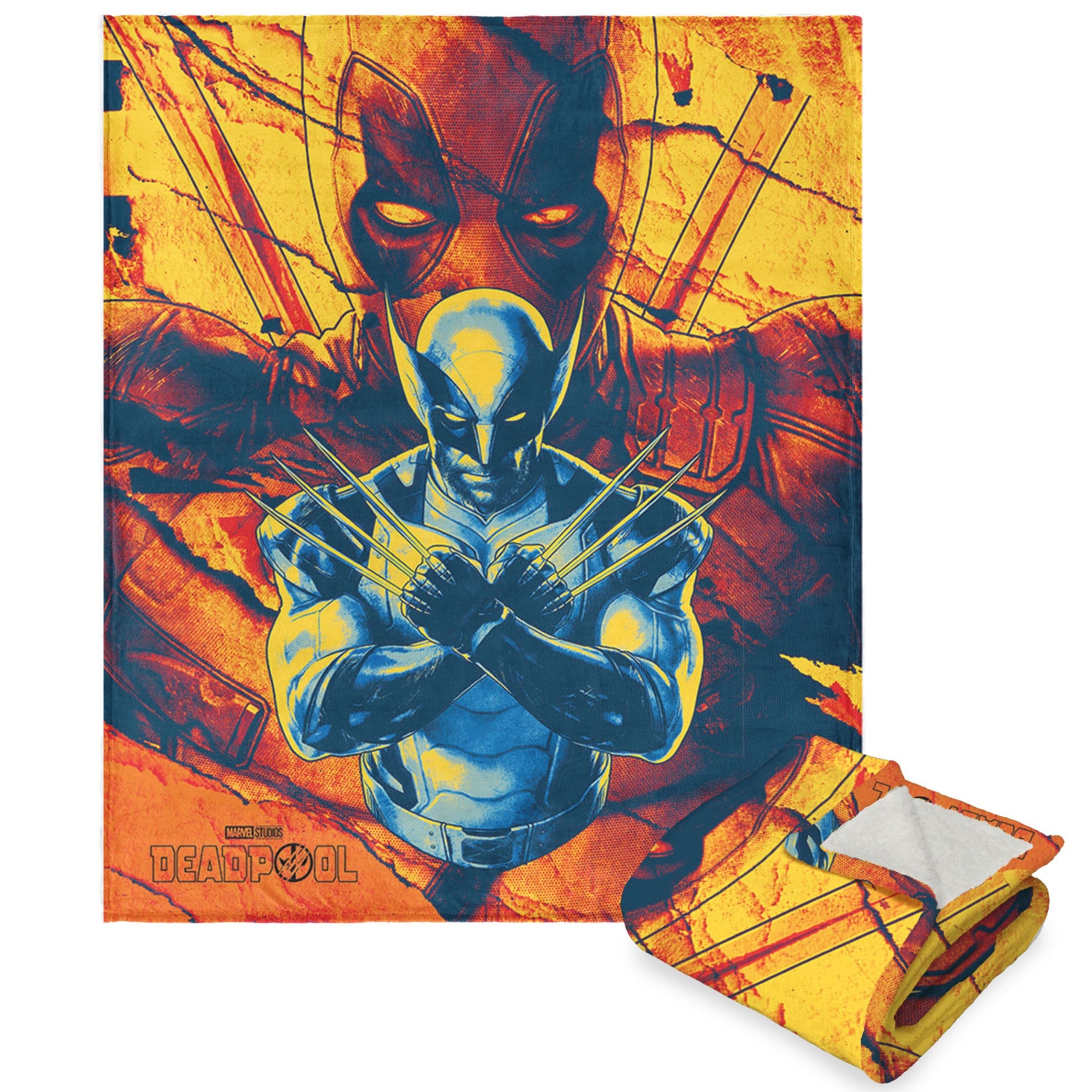 Deadpool Jump Rug Set Marvels Deadpool 3 Dead And Shred Silk Touch Sherpa Throw Blanket 50 x