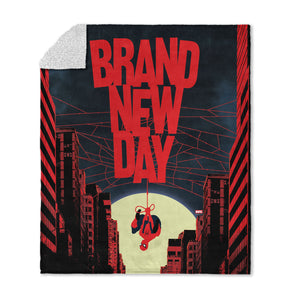 Marvel Spider-Man: Brand New Day Poster Silk Touch Sherpa Throw Blanket 50x60 inches
