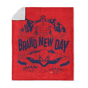 Marvel Spider-Man: Brand New Day Hulk City Silk Touch Sherpa Throw Blanket 50x60 inches