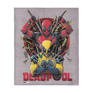 Marvel Deadpool Dead Serious Silk Touch Throw Blanket 60x80 inches