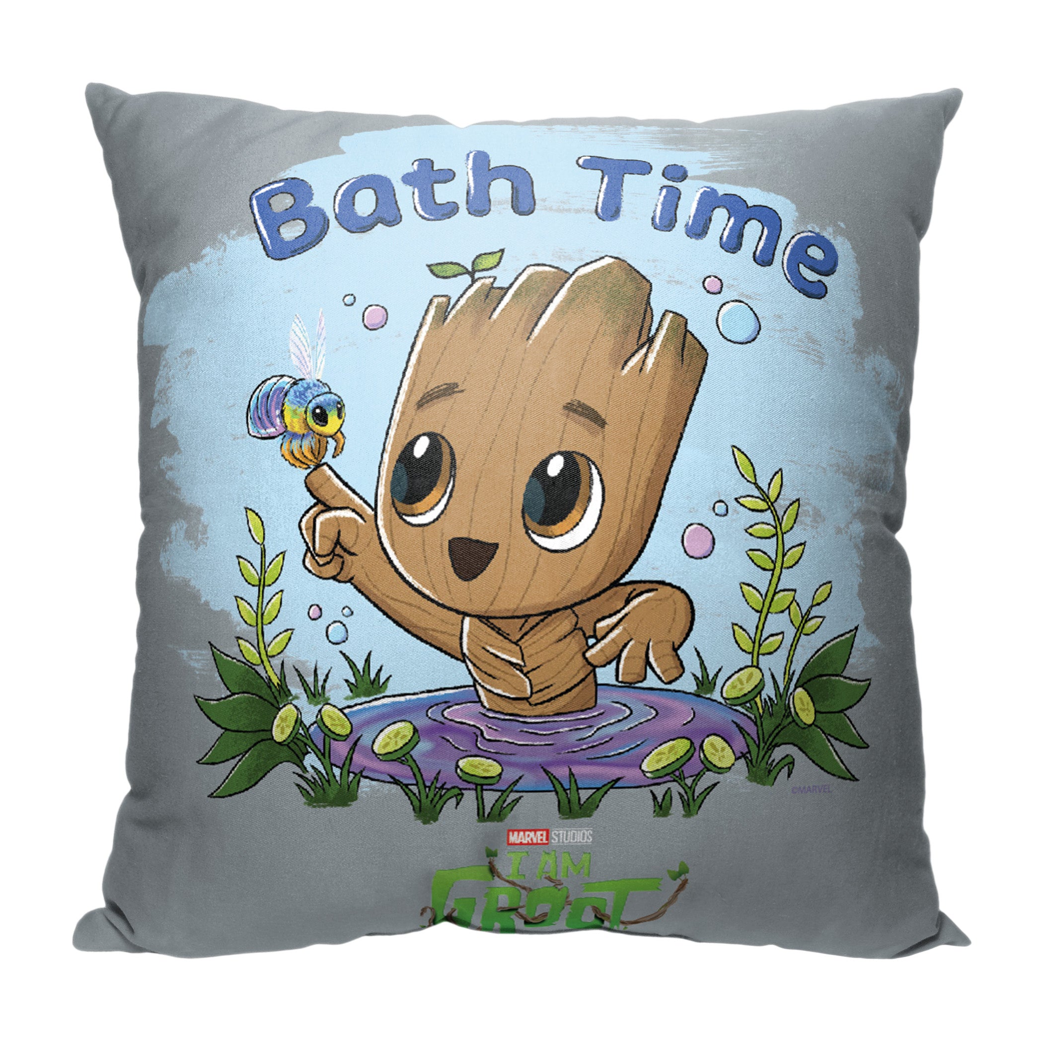 Marvel I Am Groot Bath Time Throw Pillow 18x18 Inches