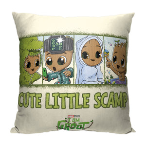 Marvel I Am Groot Cute Little Scamp Throw Pillow 18x18 Inches