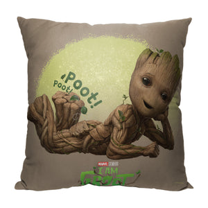 Marvel I Am Groot Poot Poot Throw Pillow 18x18 Inches