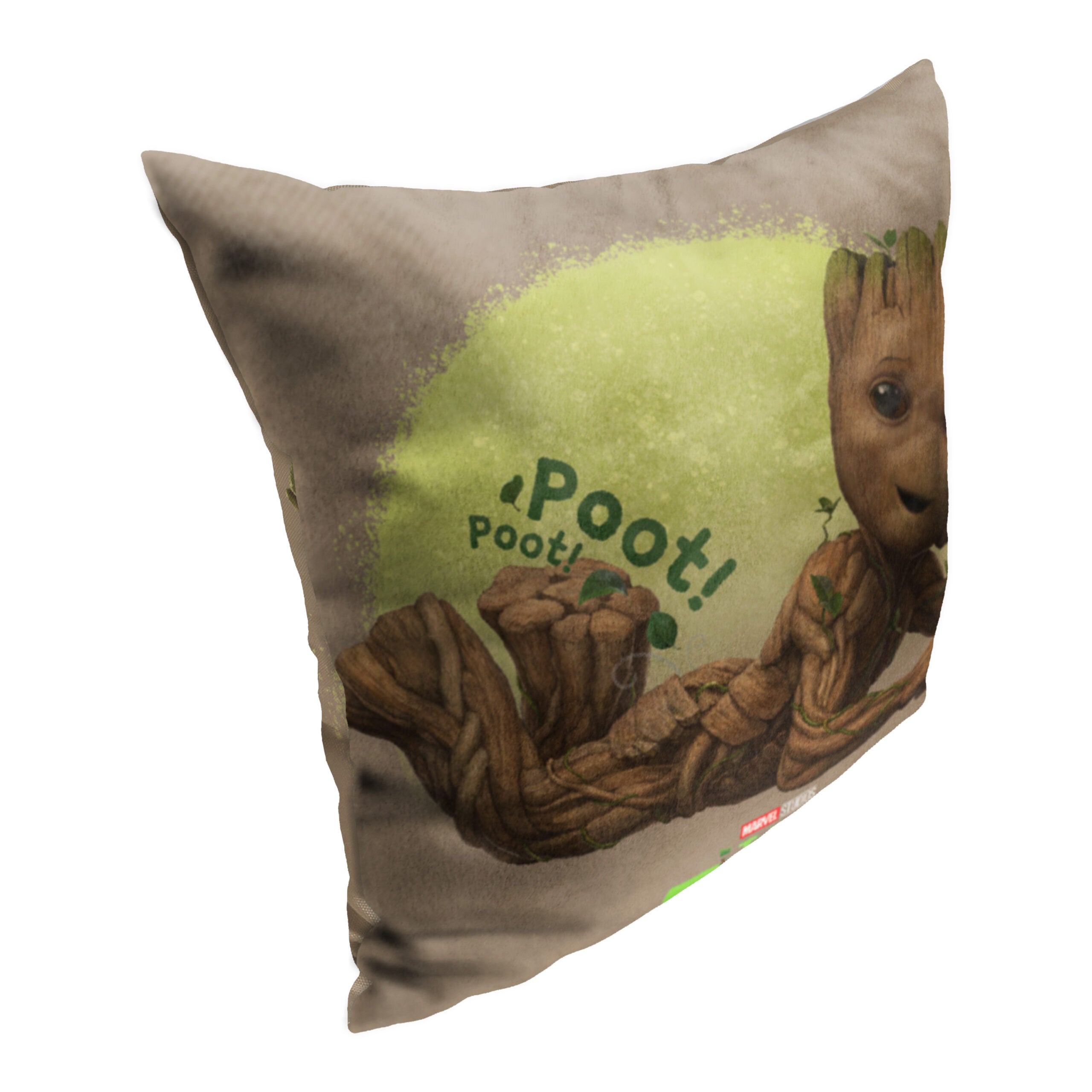 Marvel I Am Groot Poot Poot Throw Pillow 18x18 Inches