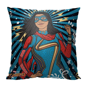 Marvel Ms Marvel Bold Kamala Throw Pillow 18x18 Inches