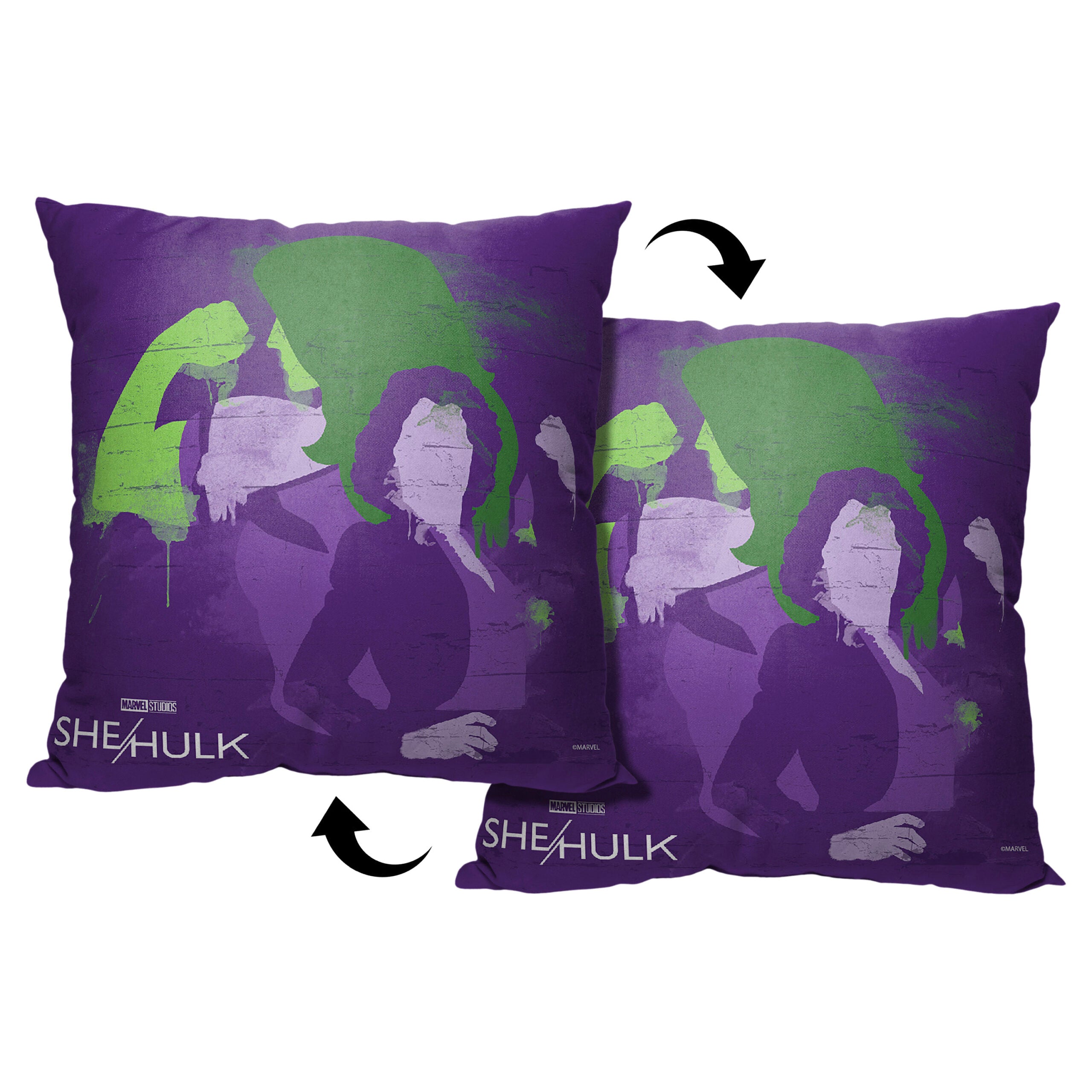 Marvel She Hulk Spray Painted Throw Pillow 18x18 Inches