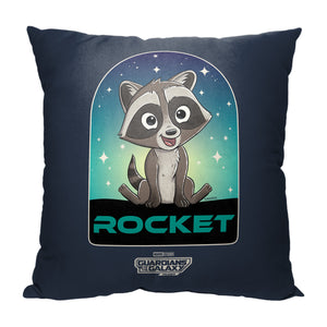 Marvel Guardians Of The Galaxy 3 Rocket In The Galaxy Throw Pillow 18x18 Inches