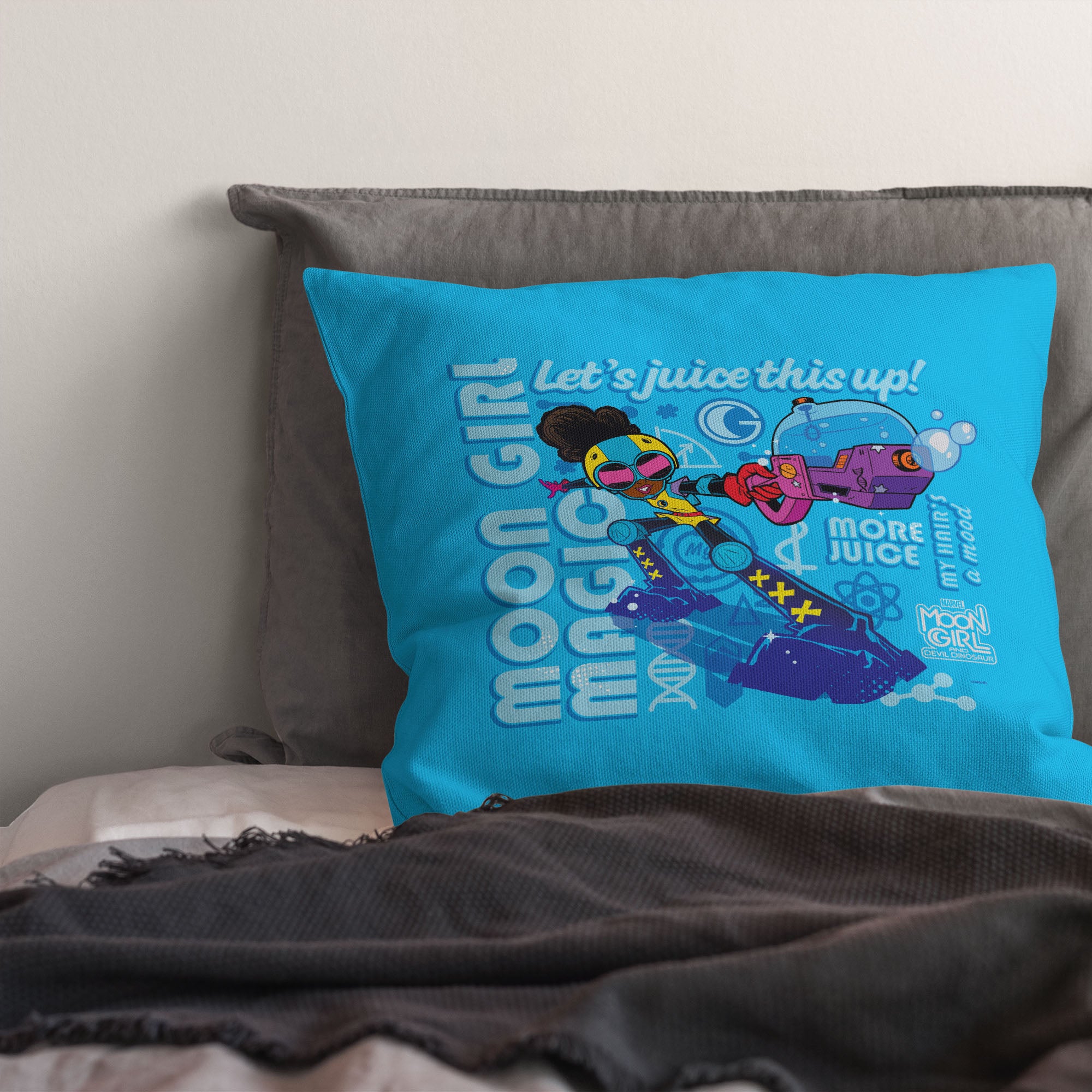 Marvel Moon Girl More Juice Throw Pillow 18x18 Inches