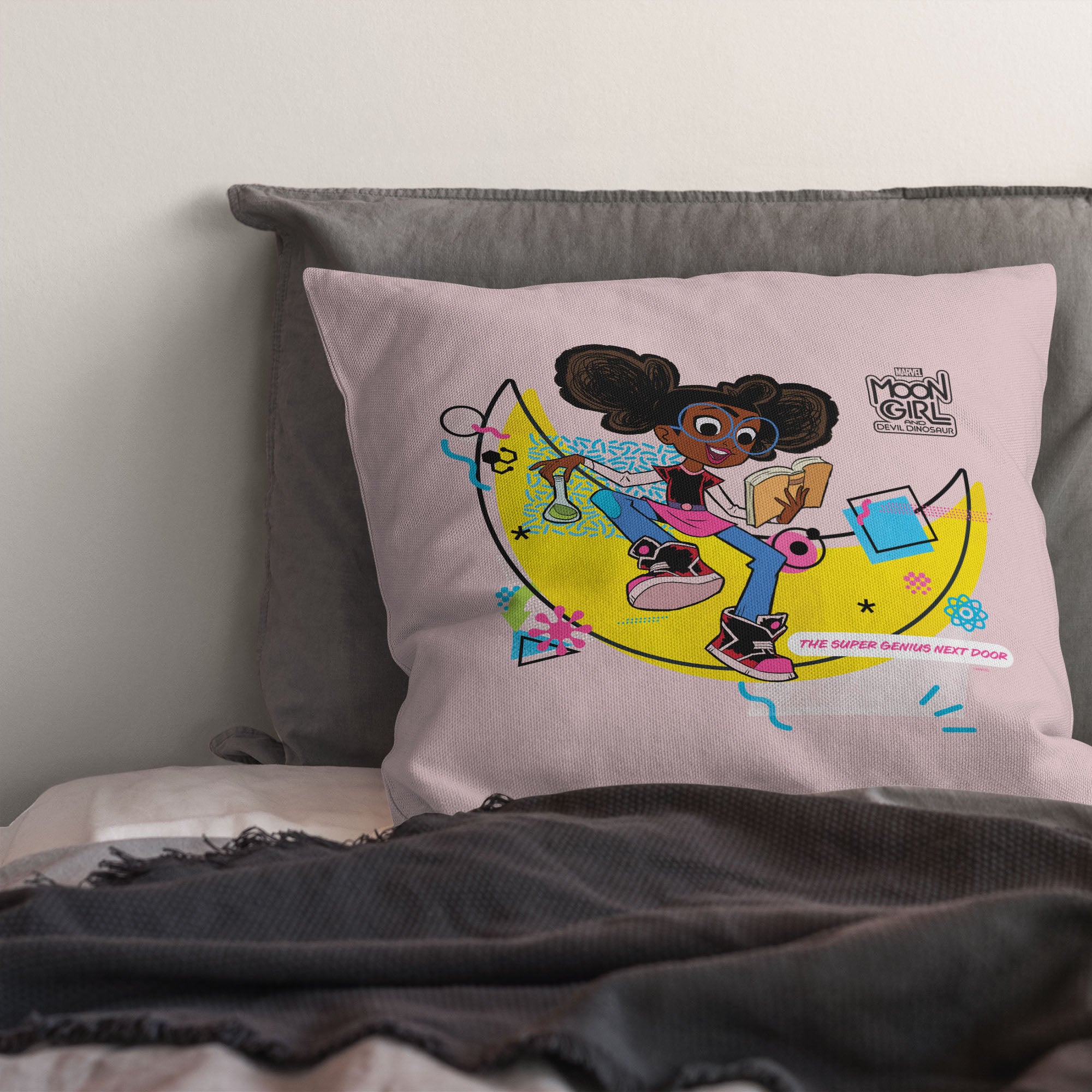 Marvel Moon Girl Super Genius Lu Throw Pillow 18x18 Inches