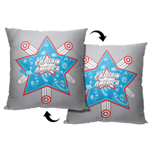 Marvel Captain America Bursting In Air Throw Pillow 18x18 Inches