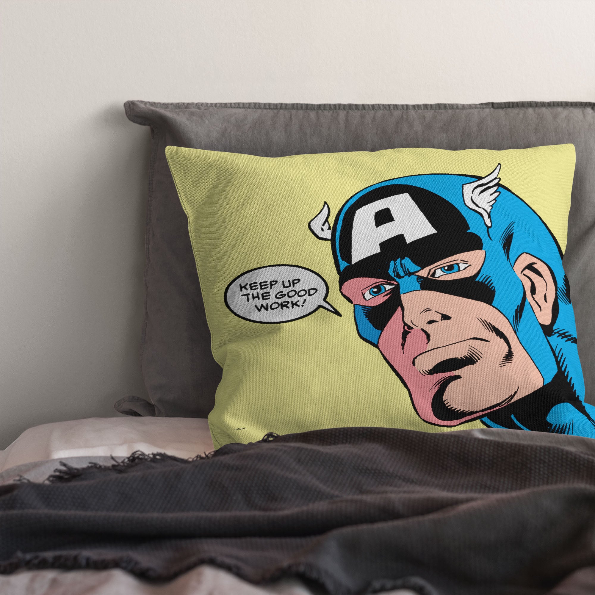 Marvel Captain America Good Work Throw Pillow 18x18 Inches