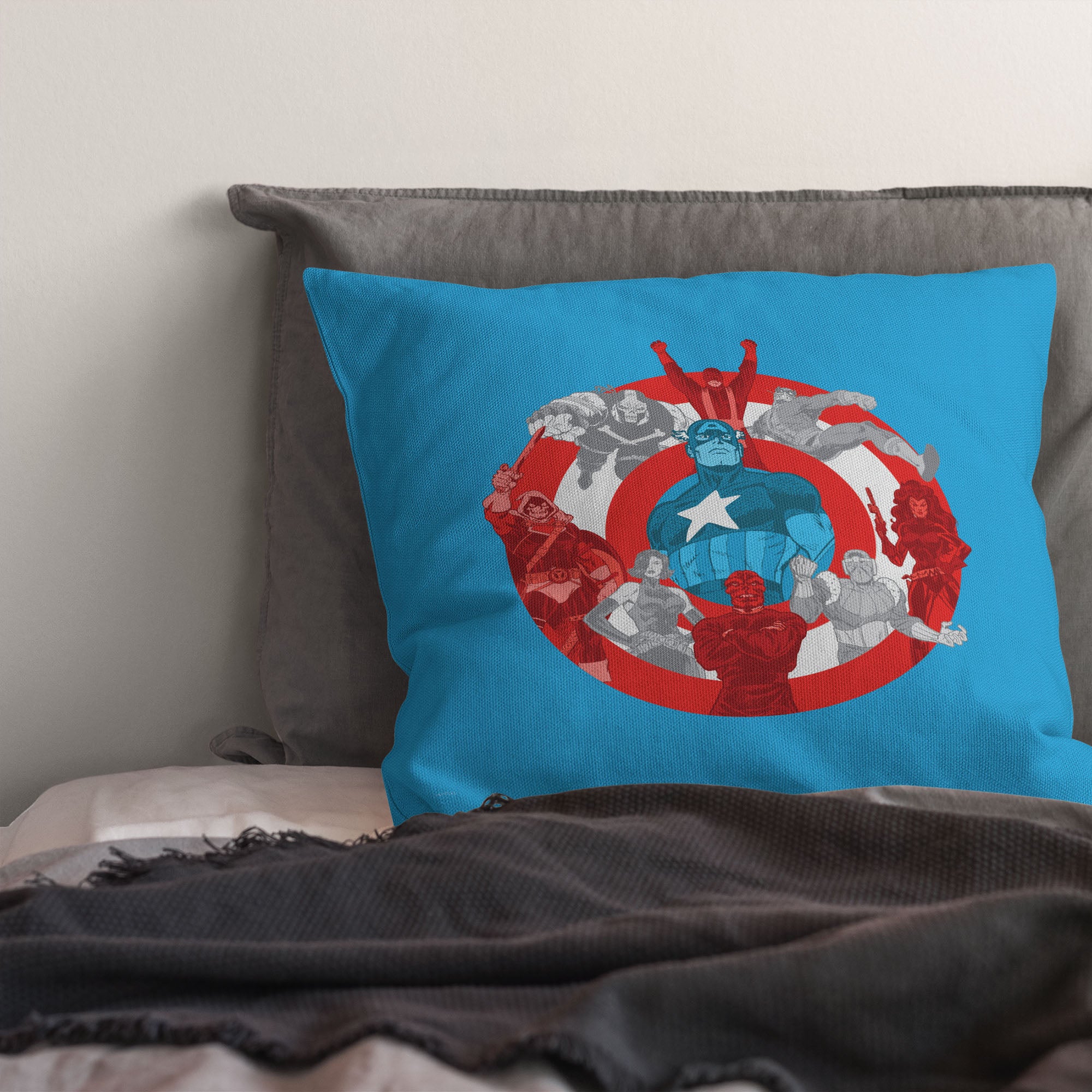 Marvel Captain America Shield From Villains Throw Pillow 18x18 Inches