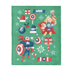 Marvel Avengers Powerful Christmas Silk Touch Throw Blanket 40×50 Inches