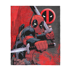 Marvel Deadpool Swordsman Silk Touch Throw Blanket 40x50 inches