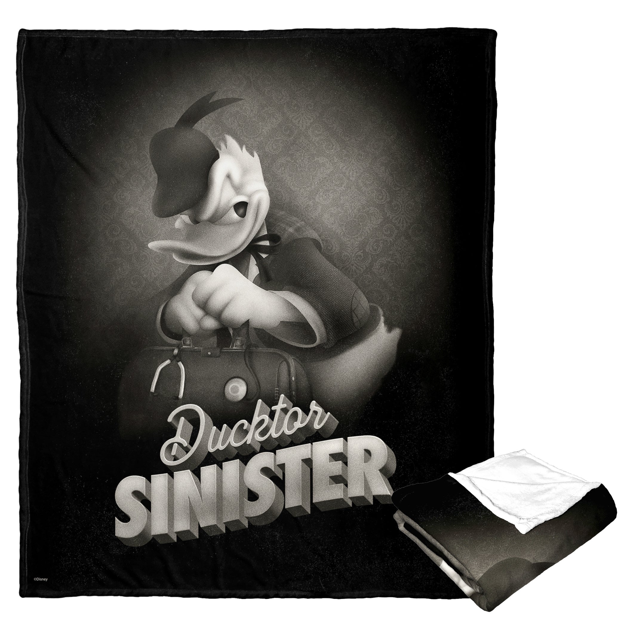 Disney Mickey Mouse Sinister Duck Silk Touch Throw Blanket 50x60 Inches