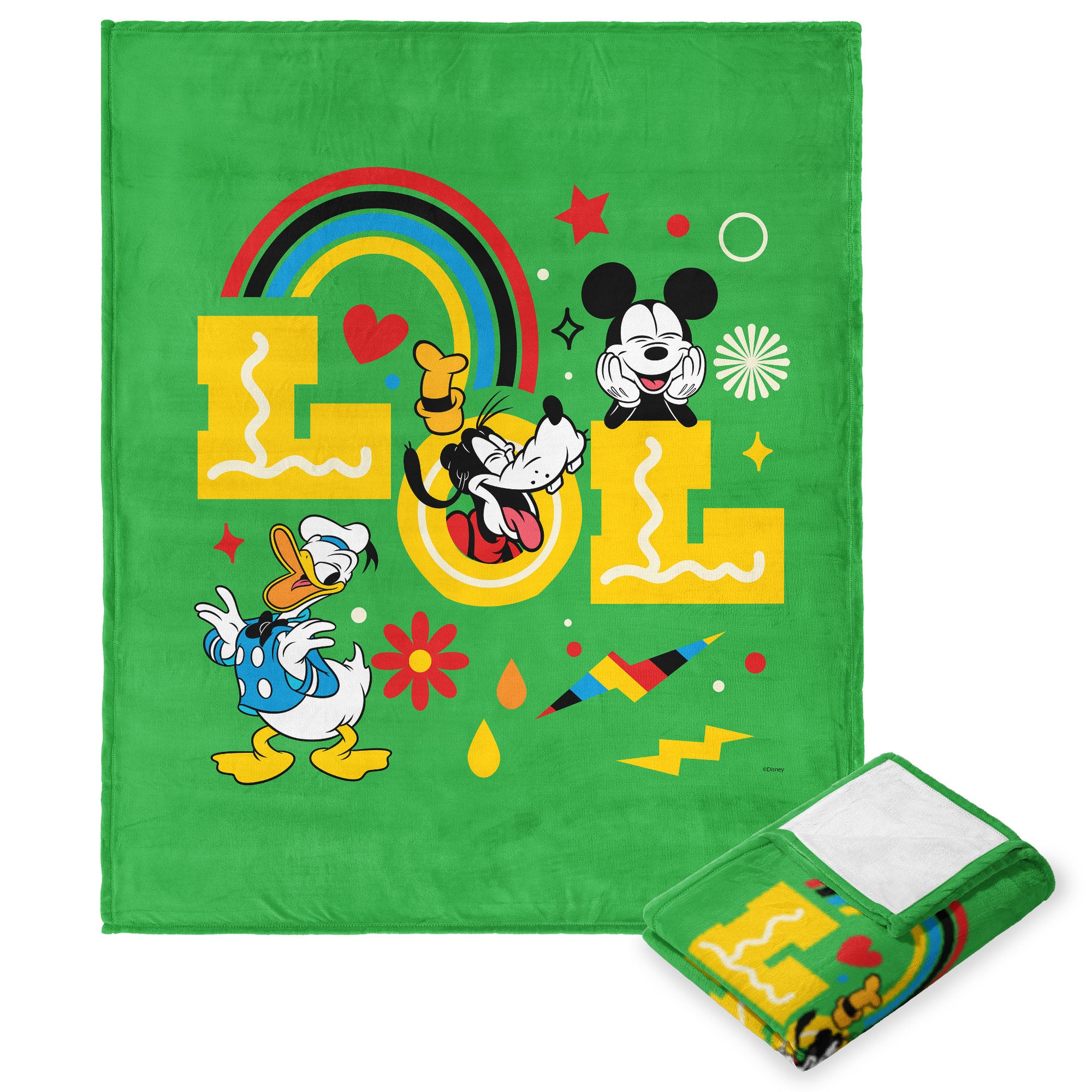 Disney Mickey Mouse Laughing With Friends Silk Touch Throw Blanket 50x60 Inches