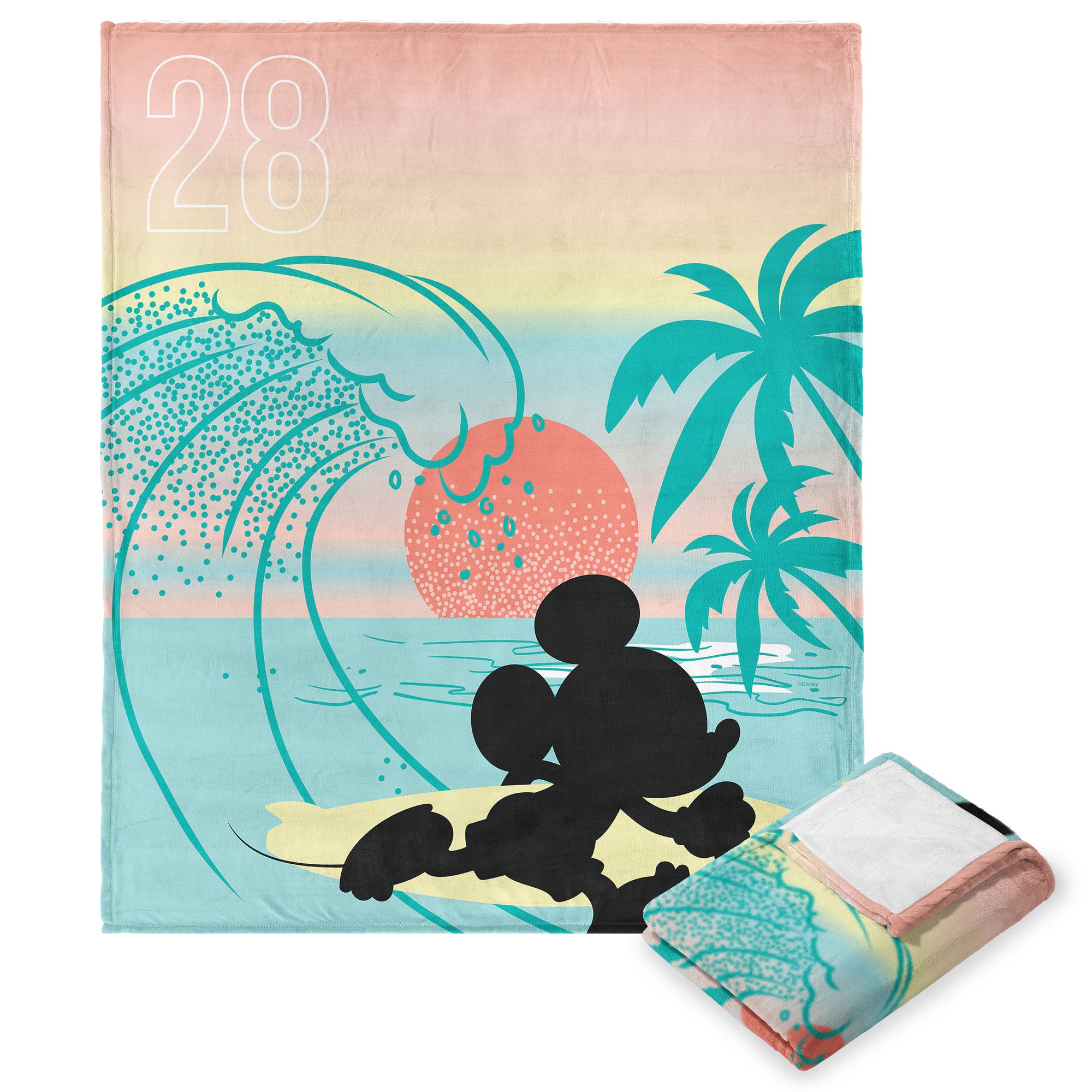 Disney Mickey Mouse Surf's Up Mickey Silk Touch Throw Blanket 50x60 Inches