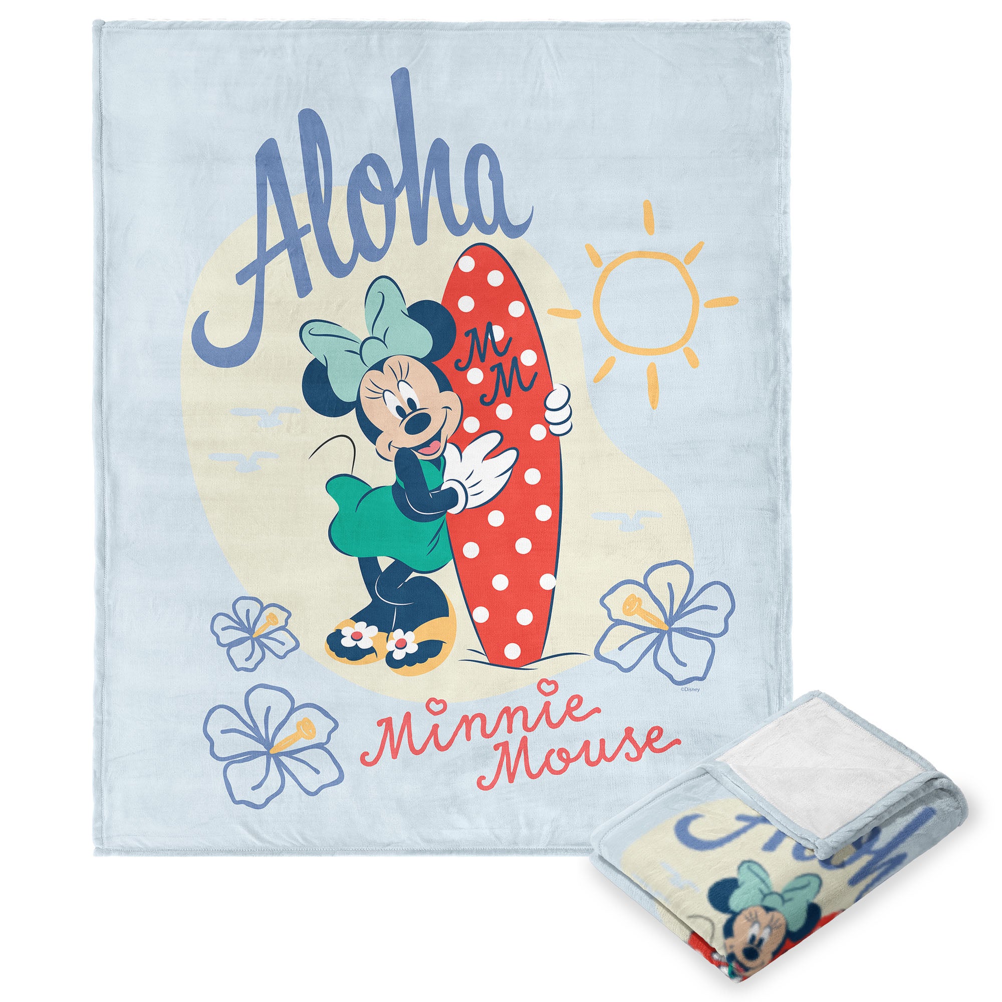 Disney Mickey & Friends Aloha Minnie Silk Touch Throw Blanket 50x60 Inches