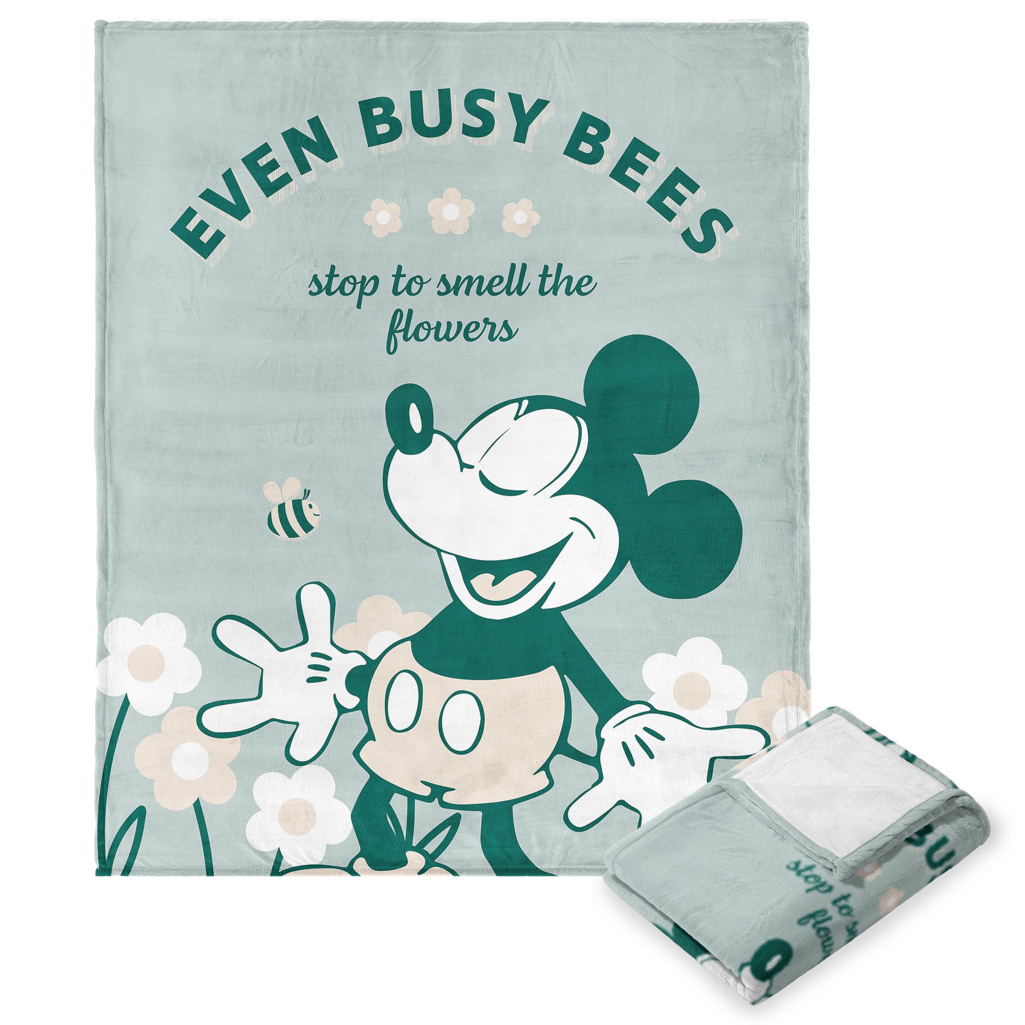 Disney Mickey Mouse Even Busy Bees Silk Touch Throw Blanket 50x60 Inches