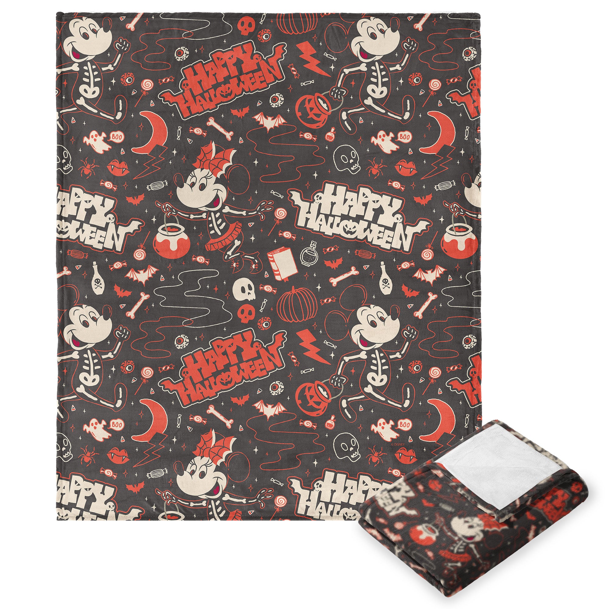 Disney Mickey & Friends Halloween Mickey Silk Touch Throw Blanket 50x60 Inches