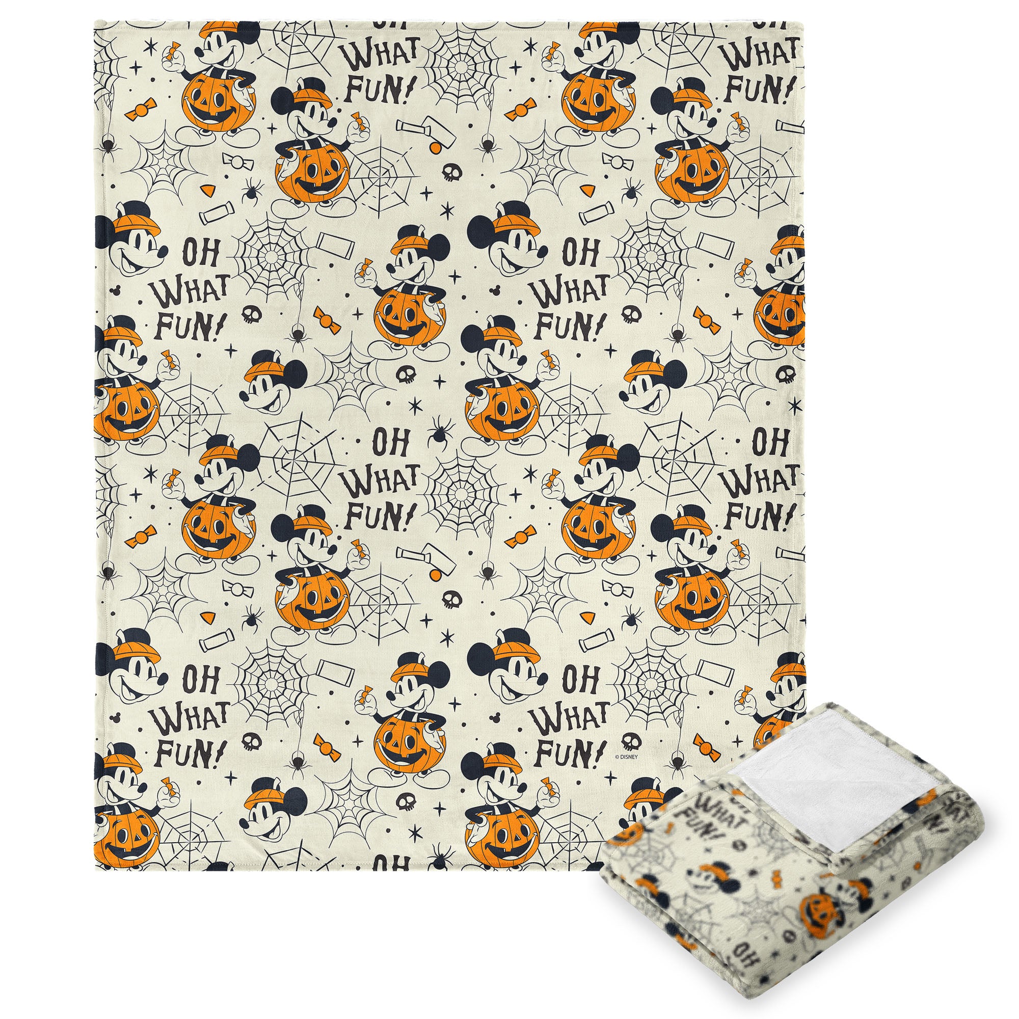 Disney Mickey Mouse Jack-o'-lantern Mickey Silk Touch throw Blanket 50X60 Inches