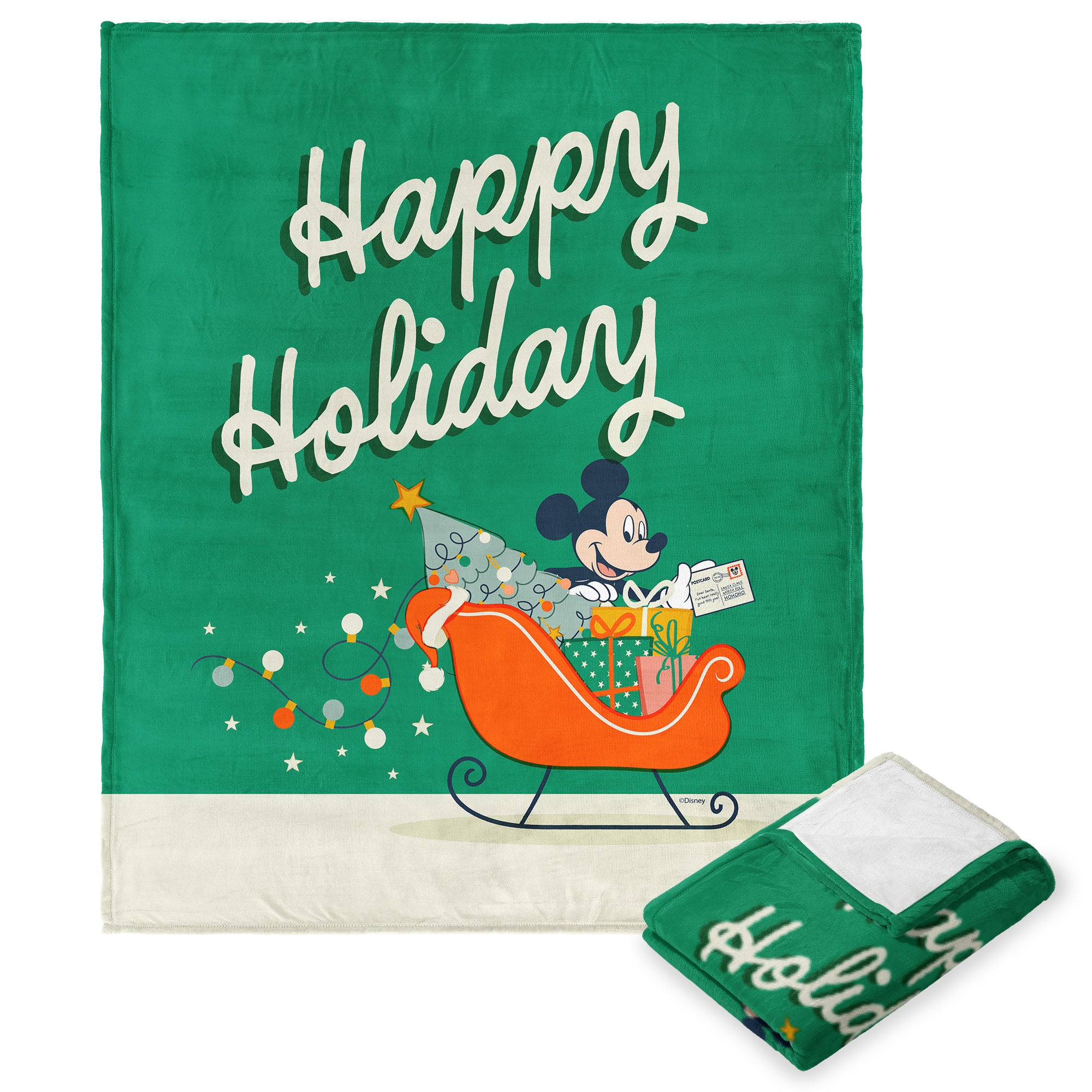 Disney Mickey Mouse Sleigh Mickey Silk Touch Throw Blanket 50X60 Inches