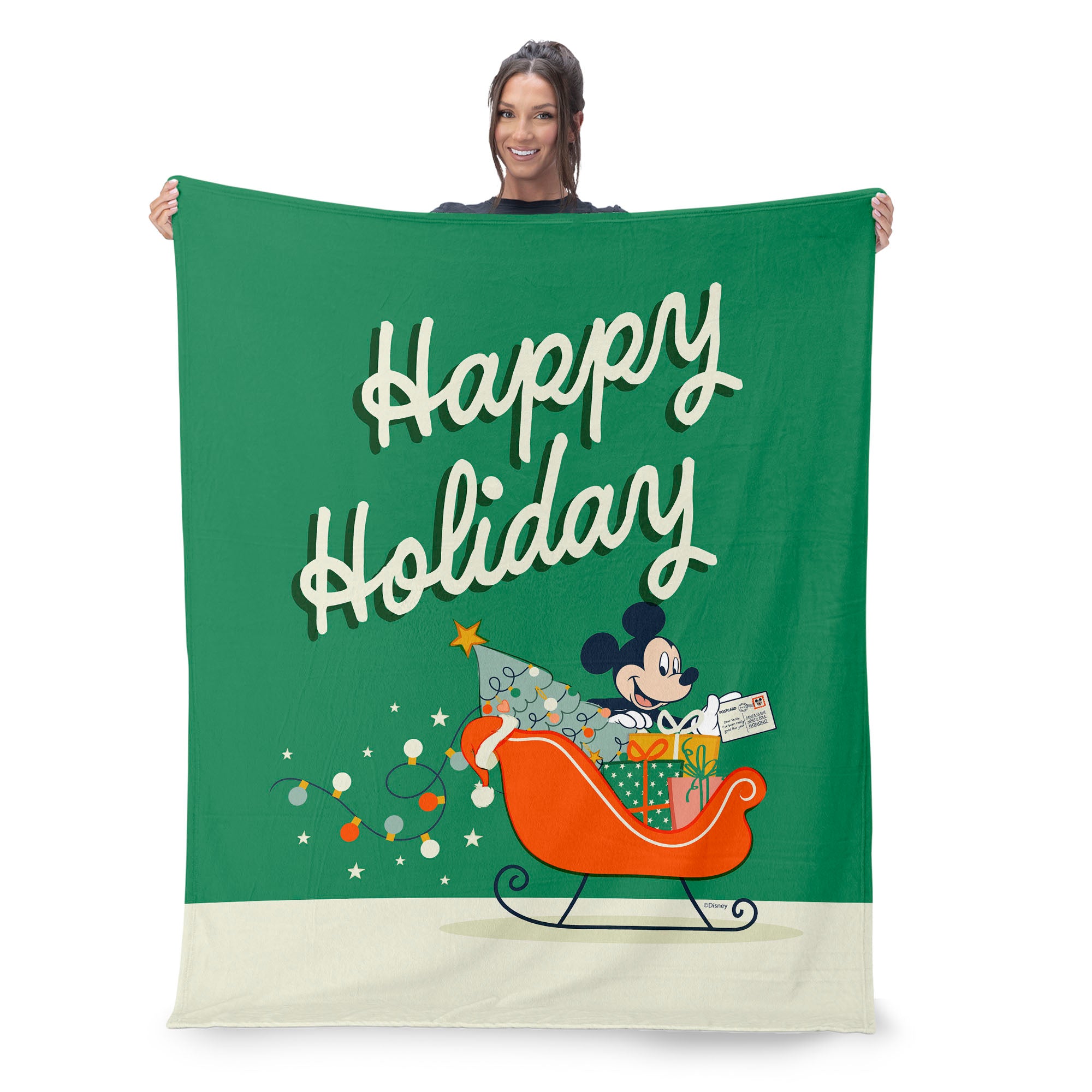 Disney Mickey Mouse Sleigh Mickey Silk Touch Throw Blanket 50X60 Inches