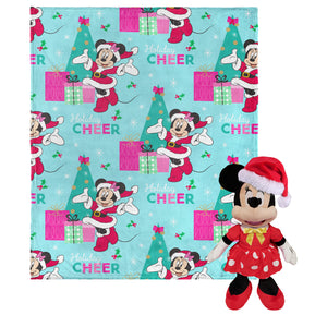 Mickey Mouse Holiday Joy Character Hugger Pillow & Silk Touch Throw Blanket Set 40x50 Inches