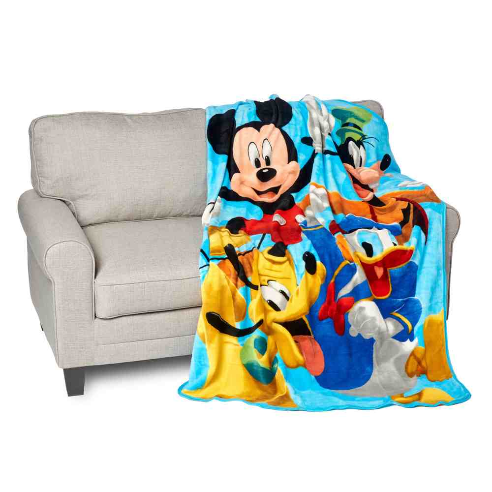 Disney Mickey Mouse Roadster Racers 4 Ever Micro Raschel Throw Blanket 46x60 Inches