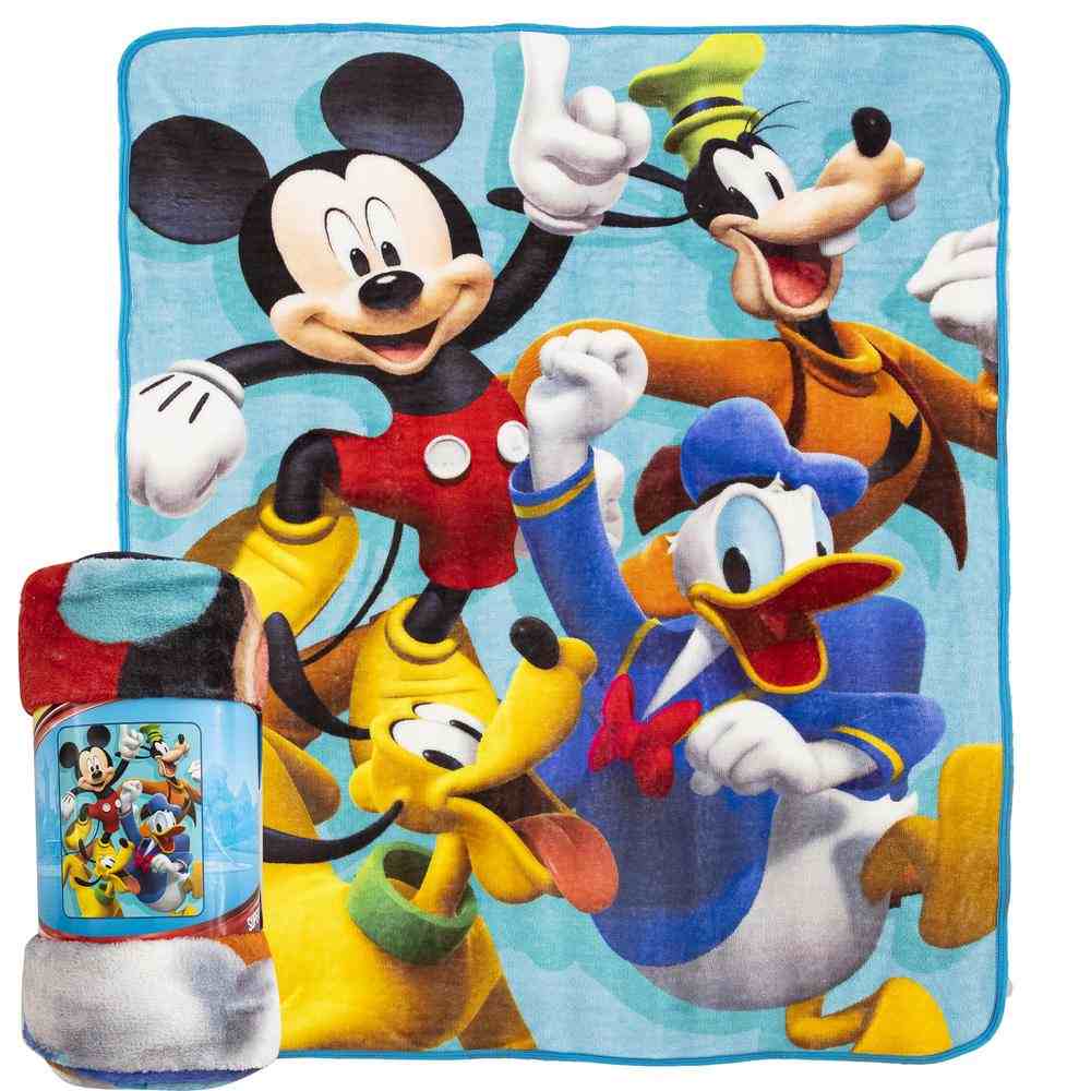 Disney Mickey Mouse Roadster Racers 4 Ever Micro Raschel Throw Blanket 46x60 Inches