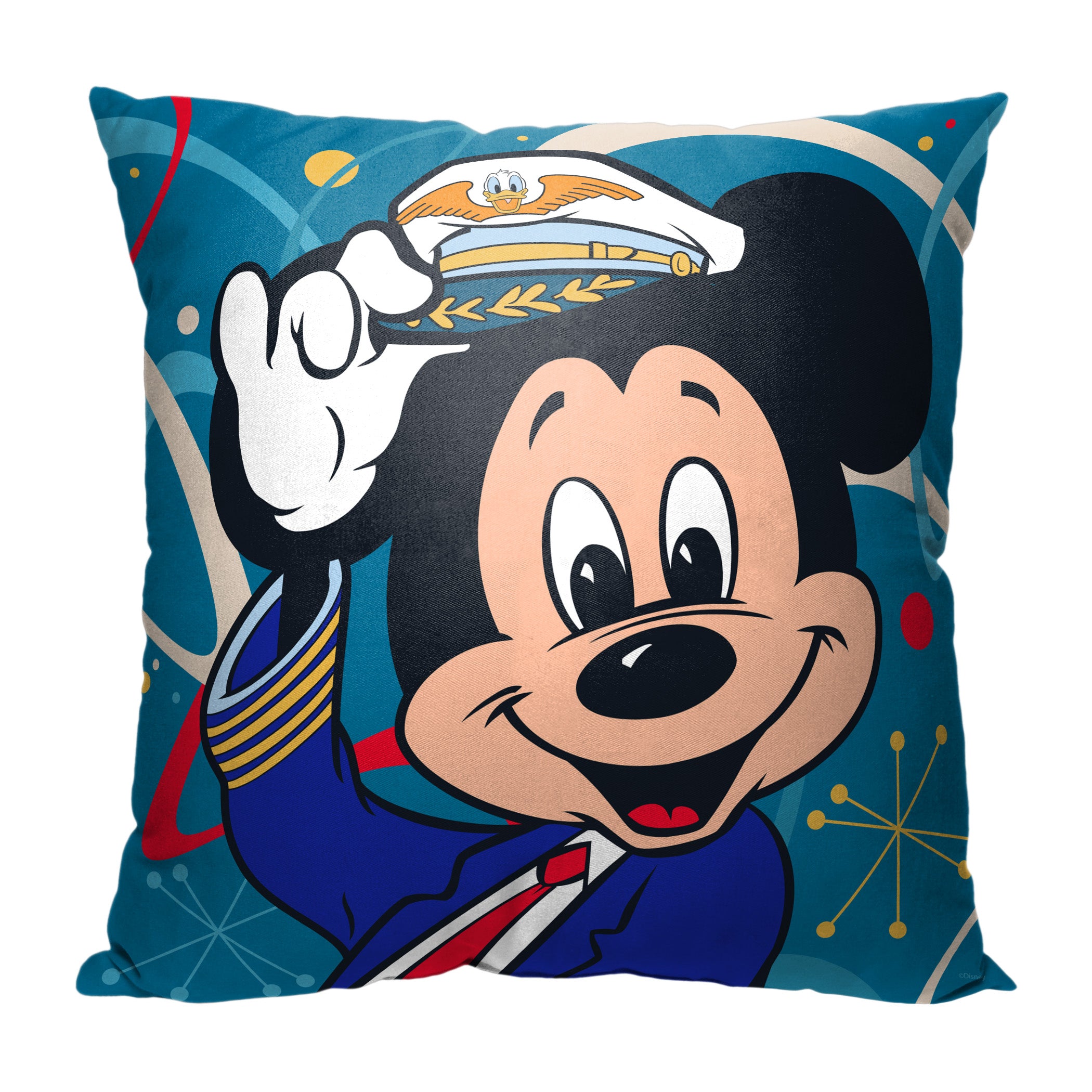 Disney Mickey Mouse Pilot Mickey Throw Pillow 18x18 Inches