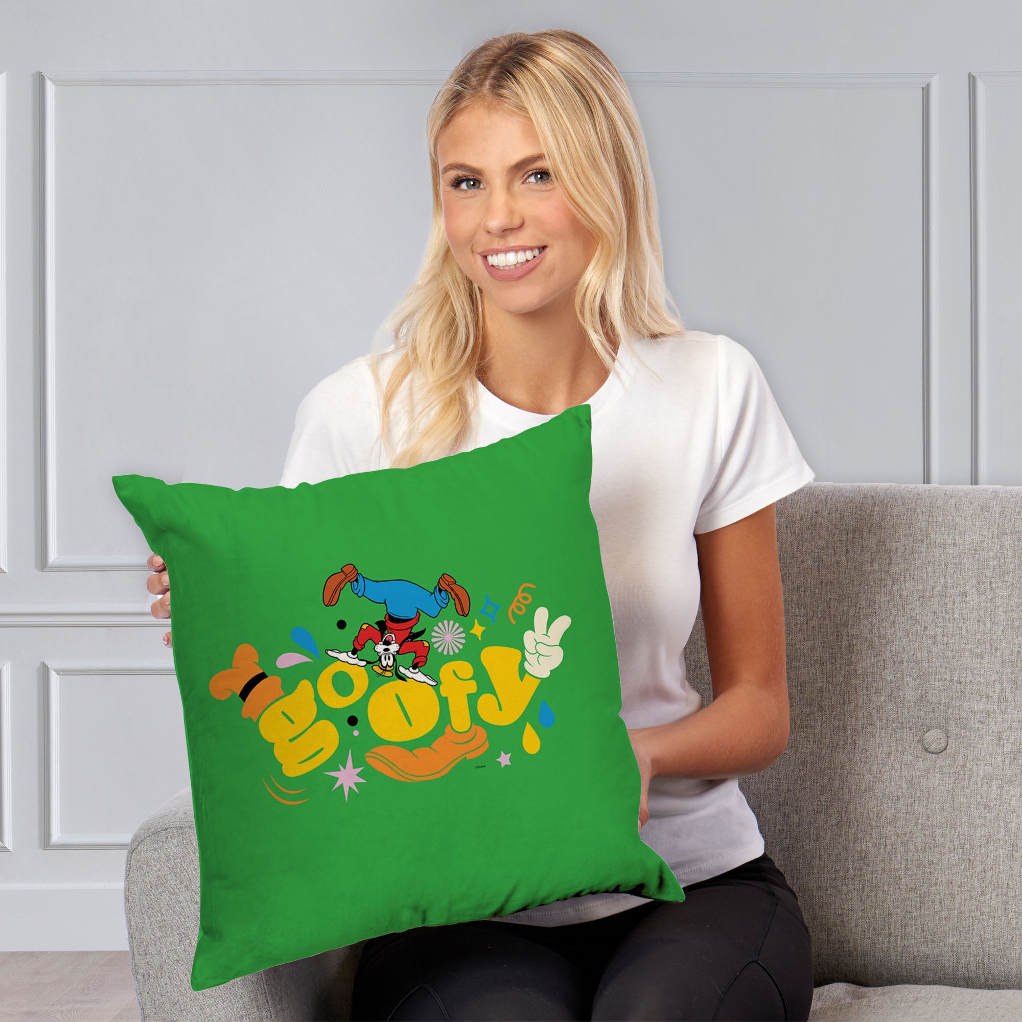 Disney Mickey Mouse The Name's Goofy Throw Pillow 18x18 Inches