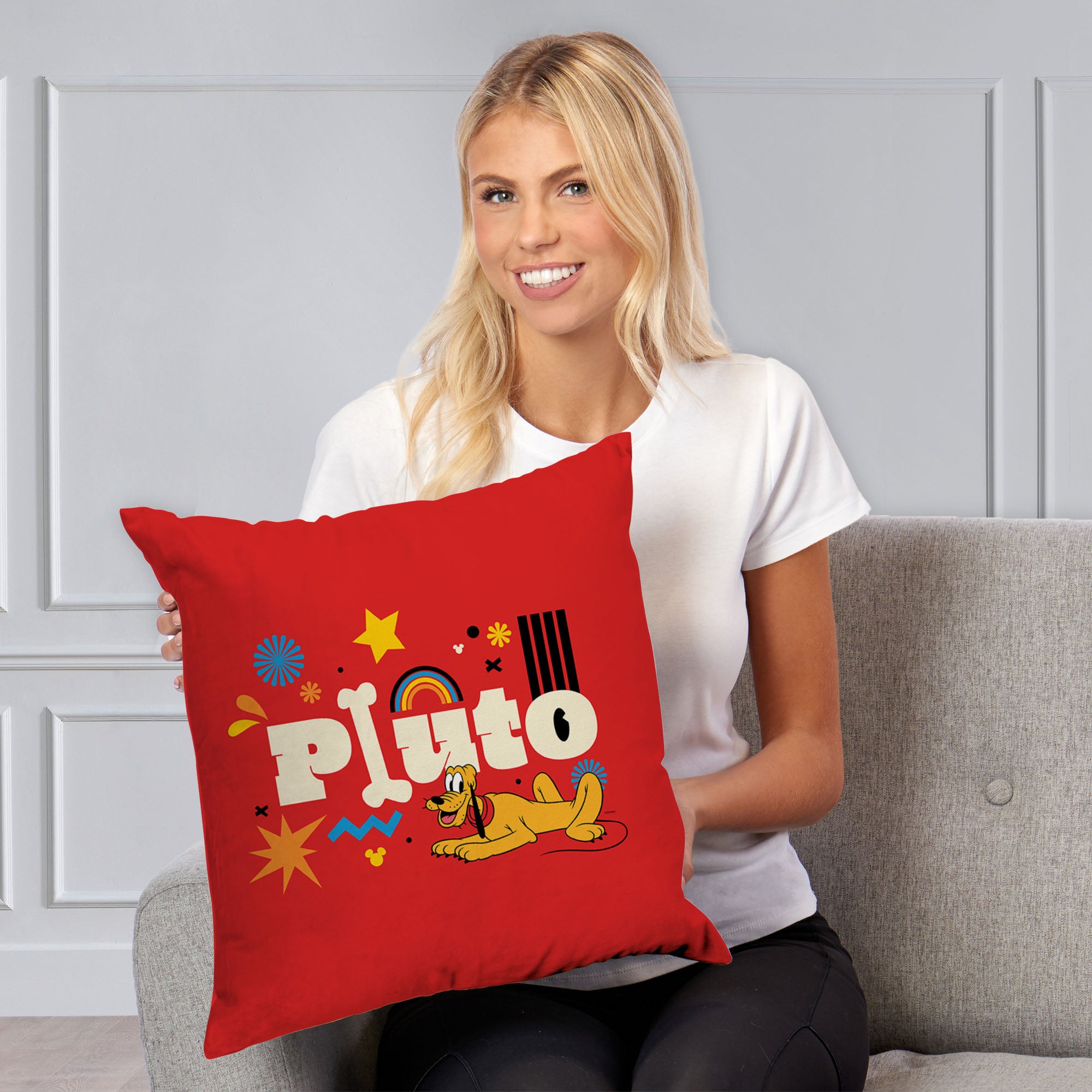 Disney Mickey Mouse The Name's Pluto Throw Pillow 18x18 Inches