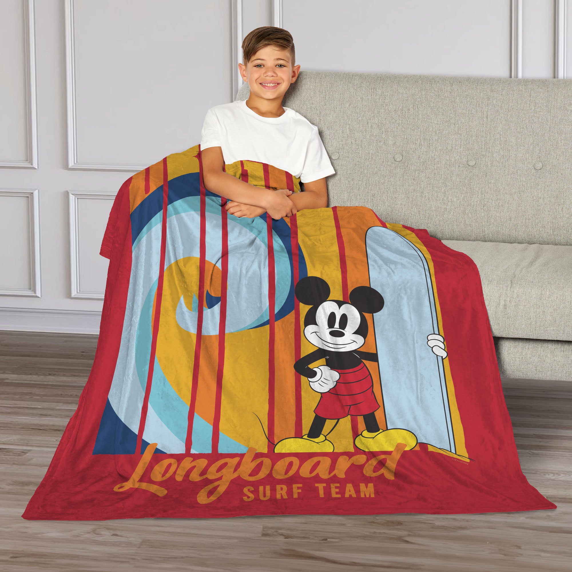 Disney Mickey Mouse Longboard Team Silk Touch Throw Blanket 40x50 Inches