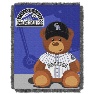 MLB Colorado Rockies Field Bear Baby Throw Blanket 36x46 Inches