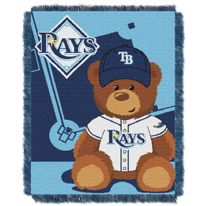 MLB Tampa Bay Rays Field Bear Baby Throw Blanket 36x46 Inches