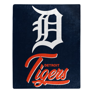 MLB Detroit Tigers Signature Raschel Throw Blanket 50x60 Inches